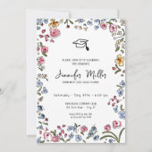 Whimsicalblooms hand getrokken Graduation Party Fo Feestdagenkaart (Voorkant)