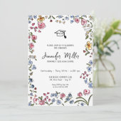 Whimsicalblooms hand getrokken Graduation Party Fo Feestdagenkaart (Staand voorkant)