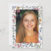 Whimsicalblooms hand getrokken Graduation Party Fo Feestdagenkaart (Achterkant)