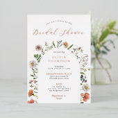 WhimsicalBoho Spring Wildflower Arch Vrijgezellenf Folie Uitnodiging (Staand Voorkant)