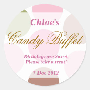 WhimsicalDotty Birthday Snoep Buffet Sticker