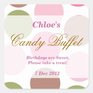 WhimsicalDotty Birthday Snoep Buffet Sticker