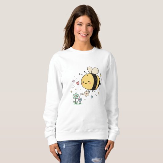 Whimsicale Bijenbloem Kunstliefhebbers Trui (Voorkant volledig)