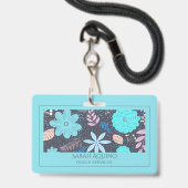 Whimsicale Bloemendoula Of Verloskundige Badge (Voorzijde met lanyard)