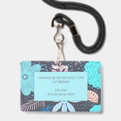 Whimsicale Bloemendoula Of Verloskundige Badge (Achterkant met lanyard)