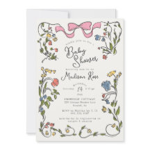 Whimsicale bloemengarGirl Doodle Baby Shower Uitno