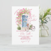 Whimsicale Ciao Bella Italiaanse Bruiloftsborrel Kaart (Staand voorkant)