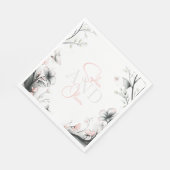 Whimsicale delicate roze bloemige tak servet (Hoek)