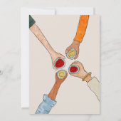 Whimsicale Doodles Handgetekende Vriendendankdag Kaart (Achterkant)