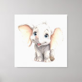 Whimsicale door Ghibli geïnspireerde baby olifant Canvas Afdruk (Voorkant)