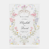 Whimsicale Elegante Rococo Bloemenkroon Trouw Acryl Bord (Voorkant)