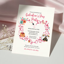 Whimsicale Galentines Uitnodiging Vintage Telefoon