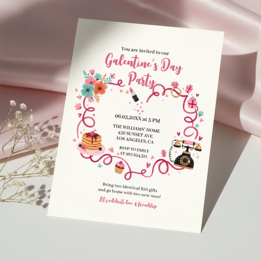 Whimsicale Galentines Uitnodiging Vintage Telefoon