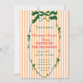 Whimsicale groene kerstdinertuin uitnodiging (Voorkant)
