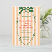 Whimsicale groene kerstdinertuin uitnodiging (Staand voorkant)