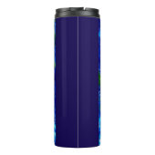 Whimsicale Grote-Ogen Zeepaard Kunst Blauw Geperso Thermosbeker (Achterkant)