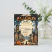 Whimsicale Halloween Dorpsfeest Uitnodiging | (Staand voorkant)