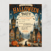 Whimsicale Halloween Dorpsfeest Uitnodiging | (Voorkant)