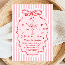 Whimsicale handgetekende Galentine's Day uitnodigi Kaart