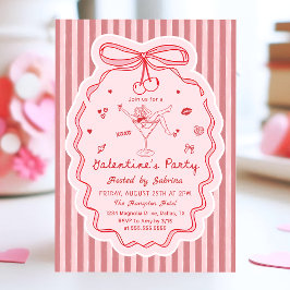 Whimsicale handgetekende Galentine's Day uitnodigi Kaart