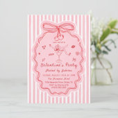 Whimsicale handgetekende Galentine's Day uitnodigi Kaart (Staand voorkant)