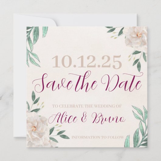 Whimsicale herfst 'save the date'-kaarten save the date (Voorkant)