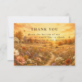 Whimsicale herfst wilde bloemen bruiloft bedankkaart (Voorkant)