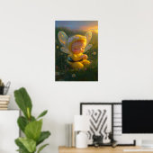 Whimsicale honingbij-baby in het zonlicht poster (Thuiskantoor)