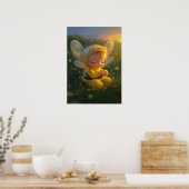Whimsicale honingbij-baby in het zonlicht poster (Keuken)