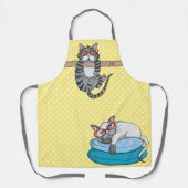 Whimsicale kat-monogram keukencadeau schort (Voorkant)