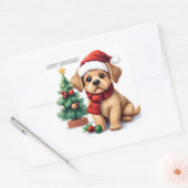 Whimsicale Kersthond Sticker | "Prettig Kerstmis (Envelop)
