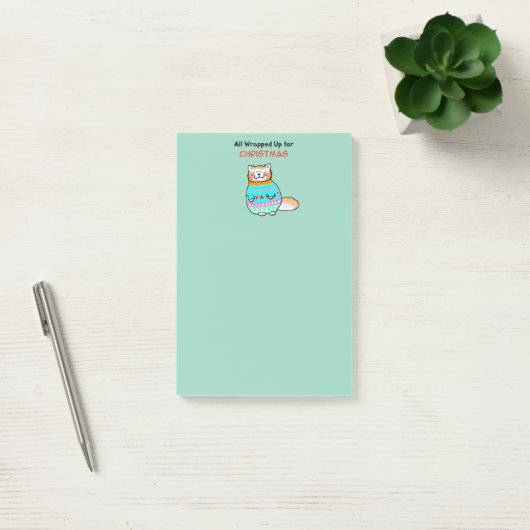 Whimsicale Kerstkat Kerstvreugde Post-it® Notes (Kantoor)