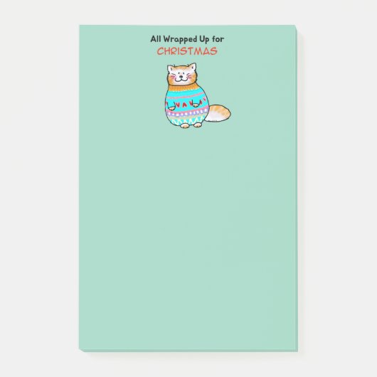 Whimsicale Kerstkat Kerstvreugde Post-it® Notes (Voorkant)