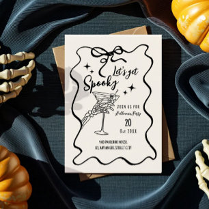 Whimsicale krabbel cocktail halloween uitnodiging