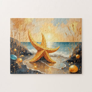 whimsicale kunst zeester schilderij legpuzzel