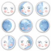 Whimsicale Maanfasen Sticker Set (Voorkant)