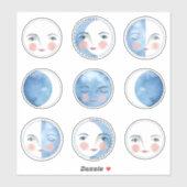 Whimsicale Maanfasen Sticker Set (Vel)