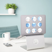 Whimsicale Maanfasen Sticker Set (Laptop op bureau)