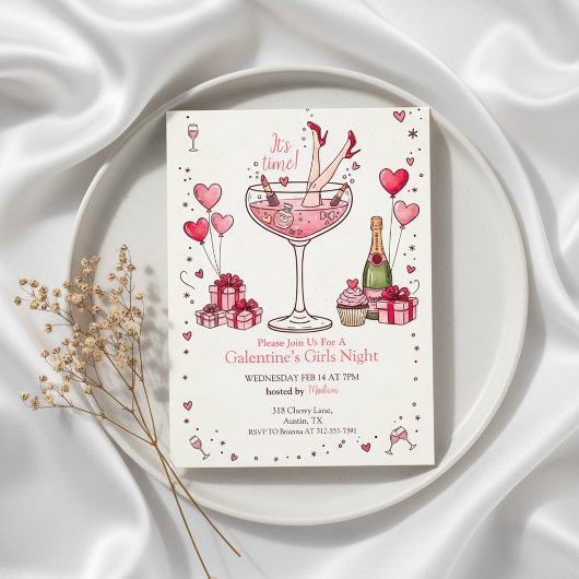 Whimsicale Martini Galentine's Uitnodiging