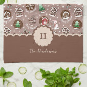 Whimsicale Monogram Gebruiksbrood Kerstmis Theedoek (Gevouwen)