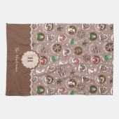 Whimsicale Monogram Gebruiksbrood Kerstmis Theedoek (Horizontaal)