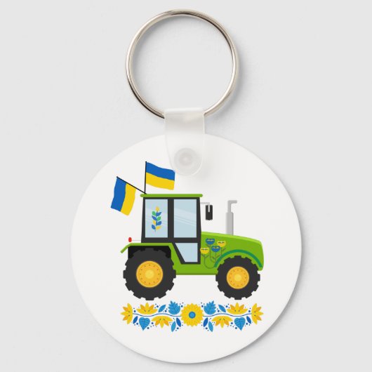 Whimsicale Oekraïense Tractor Sleutelhanger (Voorkant)