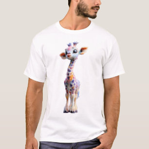 Whimsicale Pastelkleurige Giraffe Mannen T-shirt