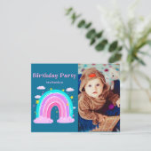 Whimsicale Regenboog Roze & Teal 1e Verjaardagsuit (Staand voorkant)