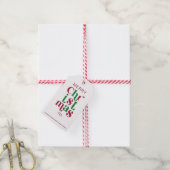 Whimsicale Retro Prettig Kerst Typografie Cadeaulabel (Met Touw)