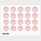 Whimsicale Rode Gelukkige Galentine's Day Sticker (Vel)