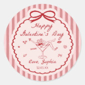 Whimsicale Rode Gelukkige Galentine's Day Sticker (Voorkant)