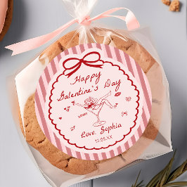 Whimsicale Rode Gelukkige Galentine's Day Sticker