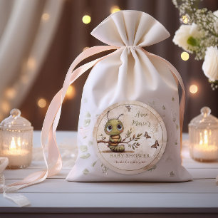 Whimsicale Rups Klaar om te Vliegen Baby Borrel  Ronde Sticker