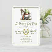 Whimsicale St. Patrick's Day-kabouter uitnodiging (Staand voorkant)